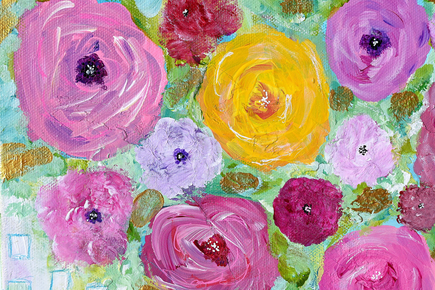Garden Memories – Original Abstract Floral Painting | Modern Wall Art (16x20)