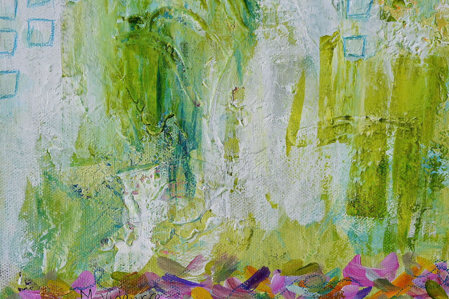 Garden Memories – Original Abstract Floral Painting | Modern Wall Art (16x20)