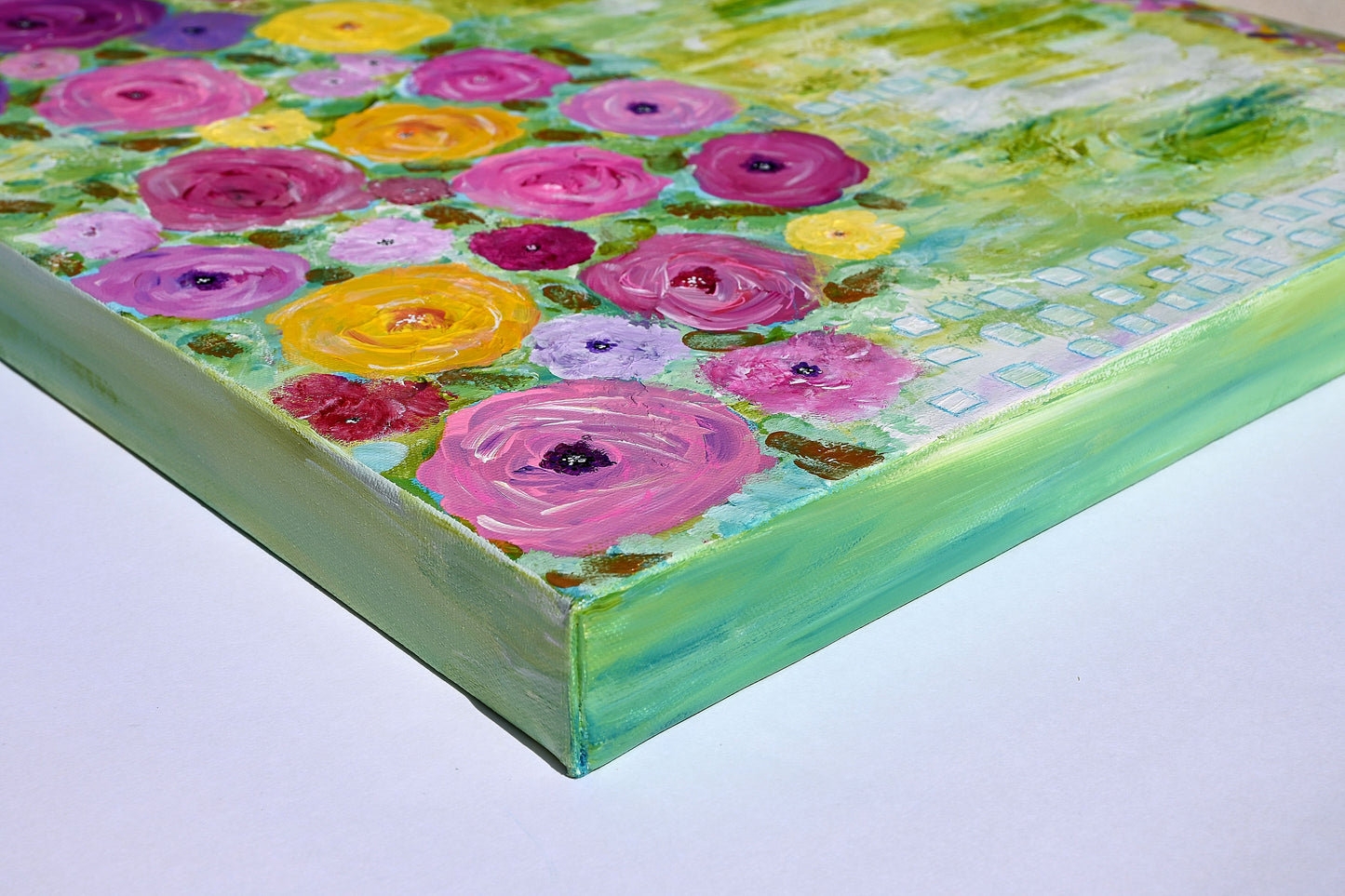 Garden Memories – Original Abstract Floral Painting | Modern Wall Art (16x20)