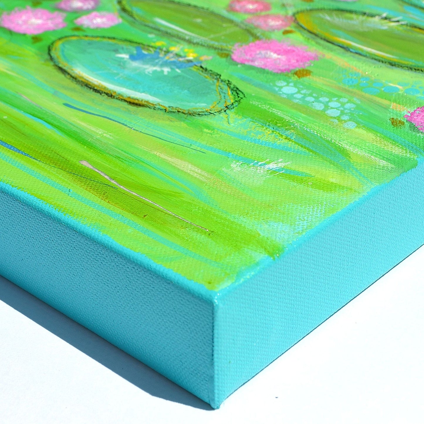 A Walk in Monet’s Garden Original Abstract Painting | Large Blue Green Textured Wall Art 18x24