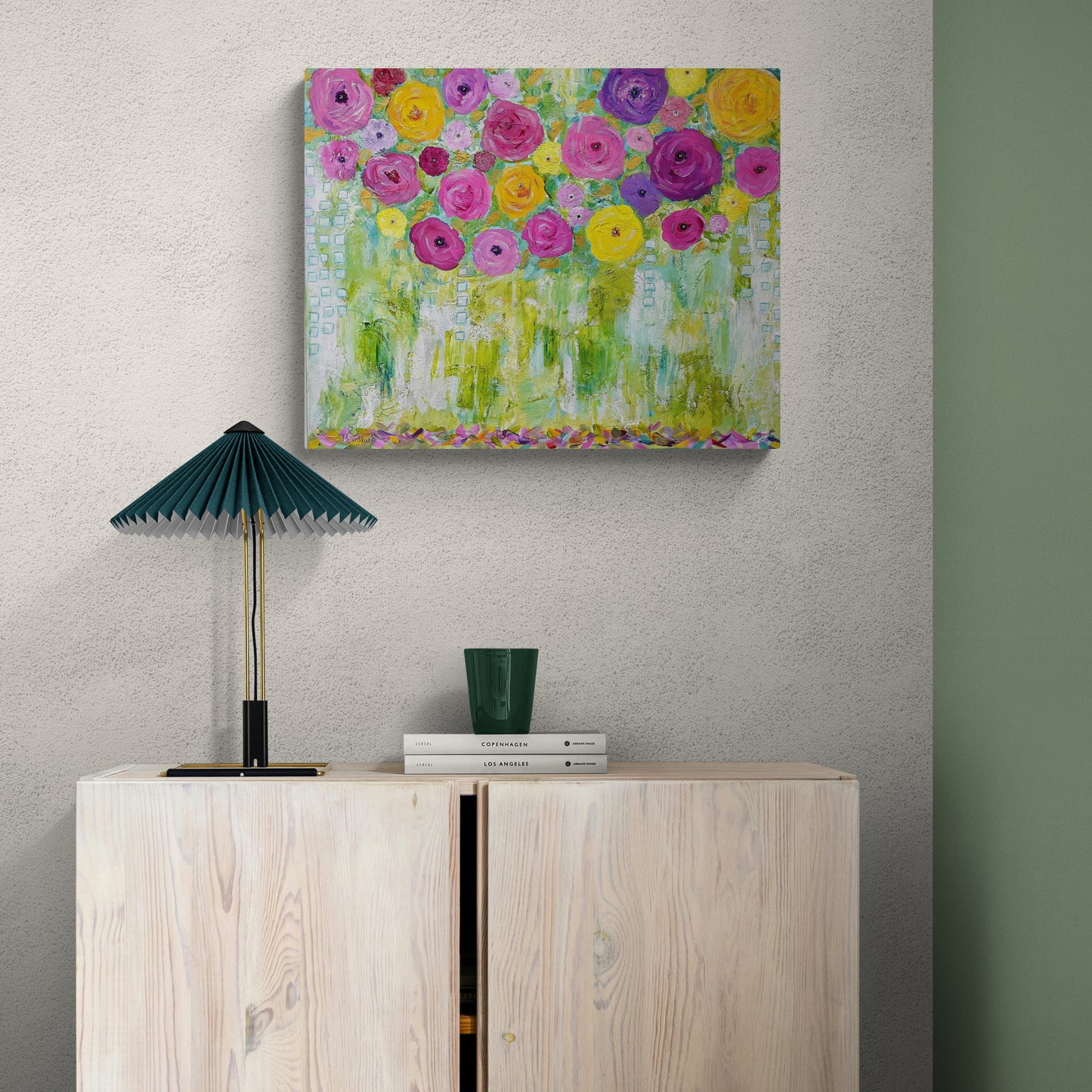 Garden Memories – Original Abstract Floral Painting | Modern Wall Art (16x20)