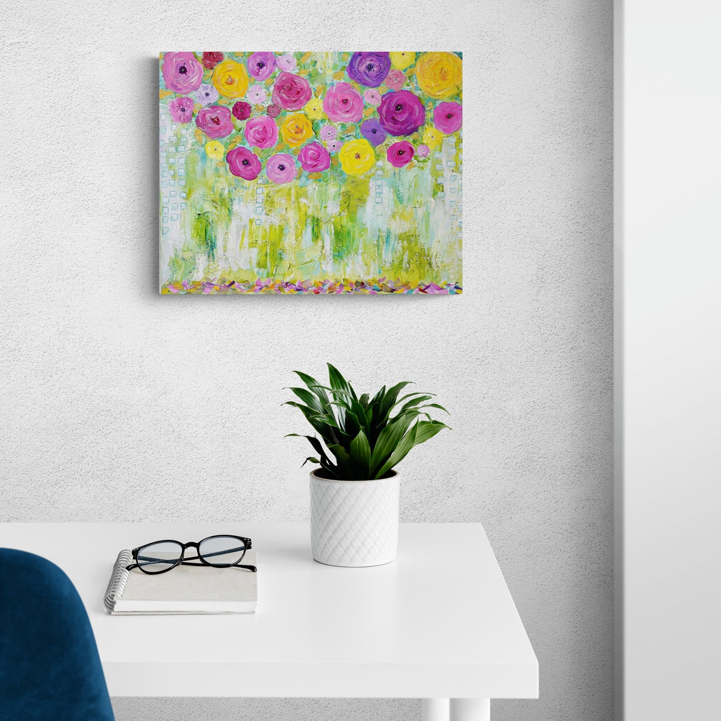 Garden Memories – Original Abstract Floral Painting | Modern Wall Art (16x20)