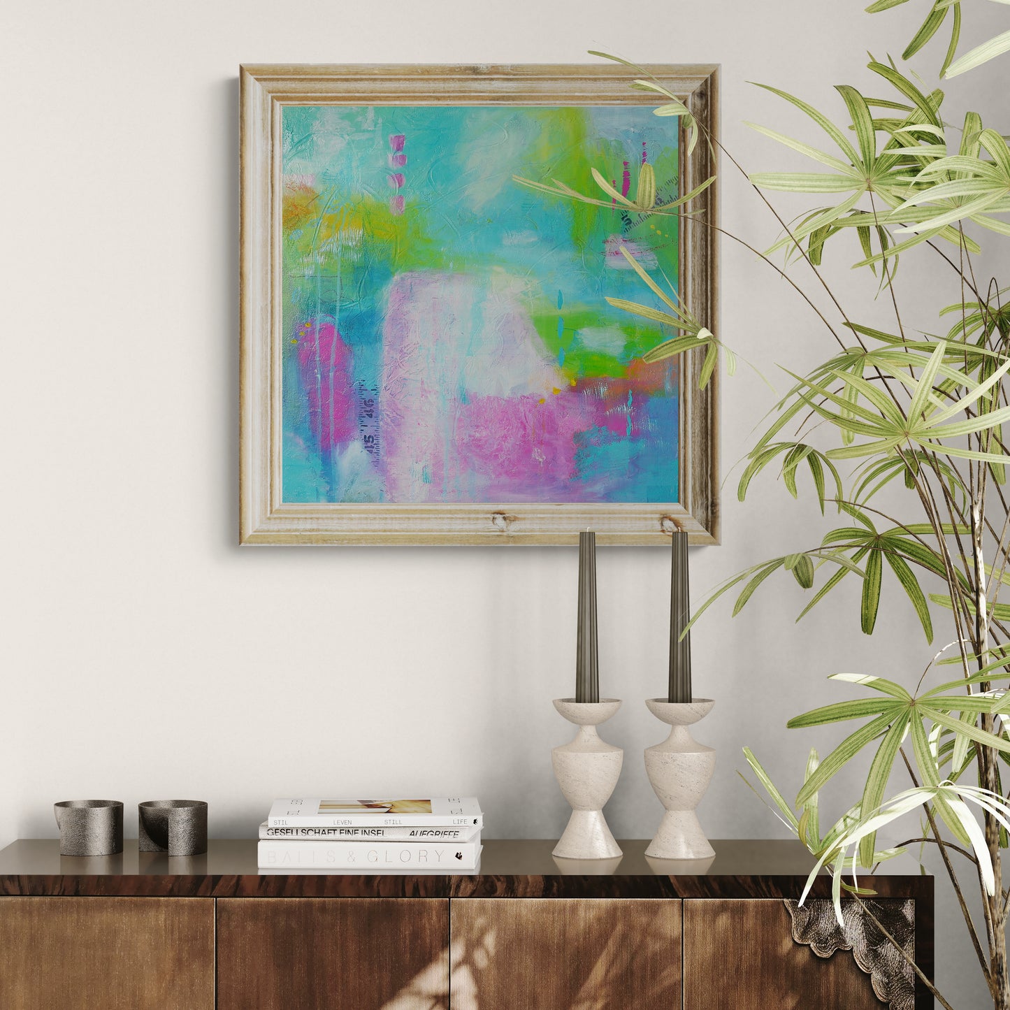 Summit of Success – Original Abstract Painting, 18x18 Acrylic on Canvas, Colorful Modern Wall Art