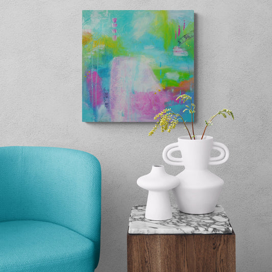 Summit of Success – Original Abstract Painting, 18x18 Acrylic on Canvas, Colorful Modern Wall Art