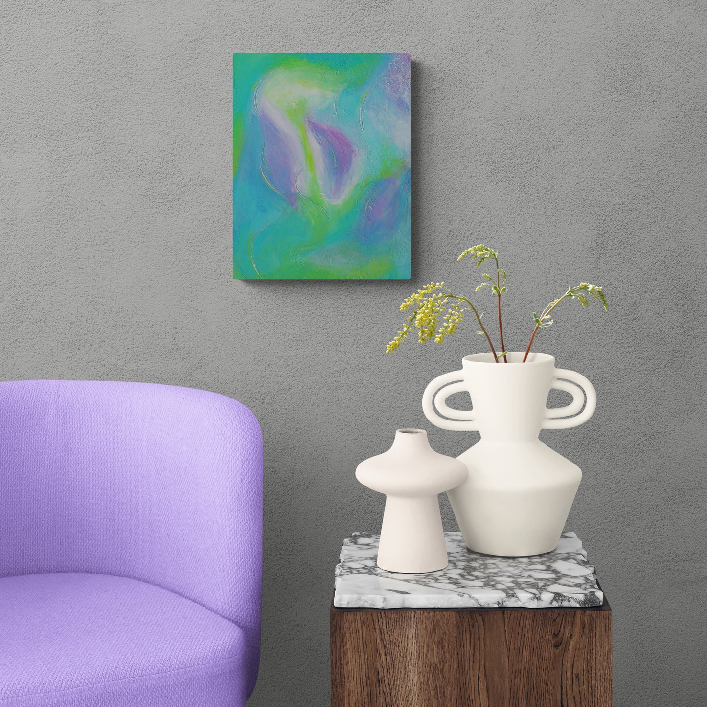 Bloom Original Abstract Floral Painting | Soft Pastel Canvas Wall Art 11x14