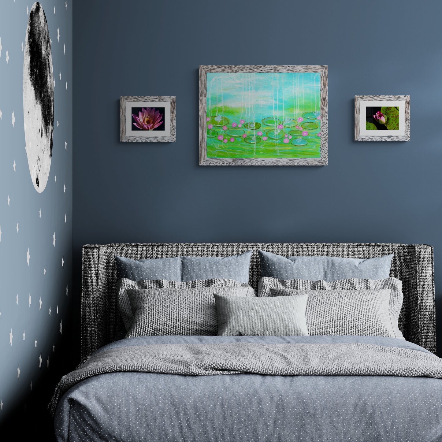 A Walk in Monet’s Garden Original Abstract Painting | Large Blue Green Textured Wall Art 18x24
