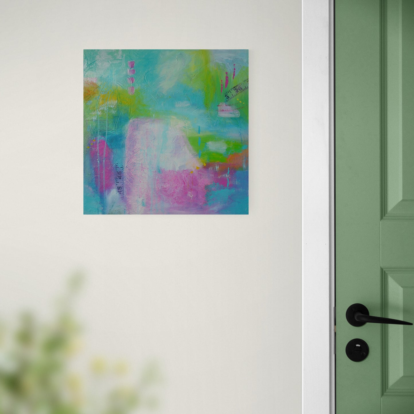 Summit of Success – Original Abstract Painting, 18x18 Acrylic on Canvas, Colorful Modern Wall Art