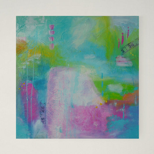 Summit of Success – Original Abstract Painting, 18x18 Acrylic on Canvas, Colorful Modern Wall Art