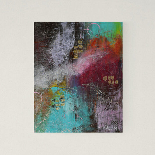 Chocolate Decadence original abstract painting, 8x10 acrylic on canvas, colorful modern wall art