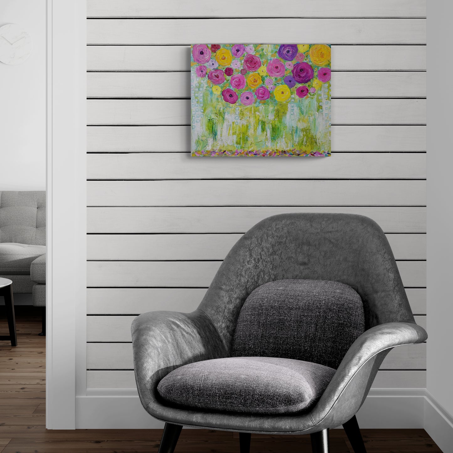 Garden Memories – Original Abstract Floral Painting | Modern Wall Art (16x20)